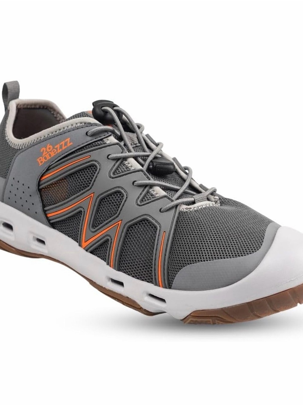 26 BOREZZZ Gray Athletic Sneaker with Orange Accents No box